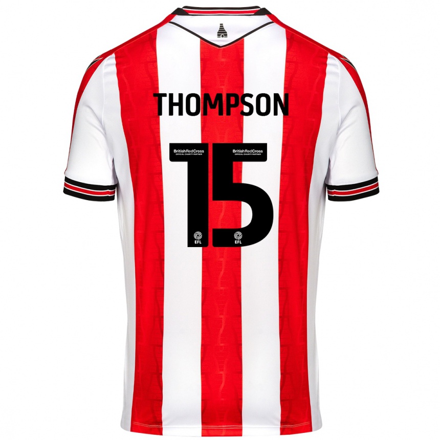 Men Football Jordan Thompson #15 Red White Home Jersey 2024/25 T-Shirt Za