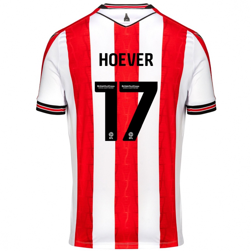 Men Football Ki-Jana Hoever #17 Red White Home Jersey 2024/25 T-Shirt Za