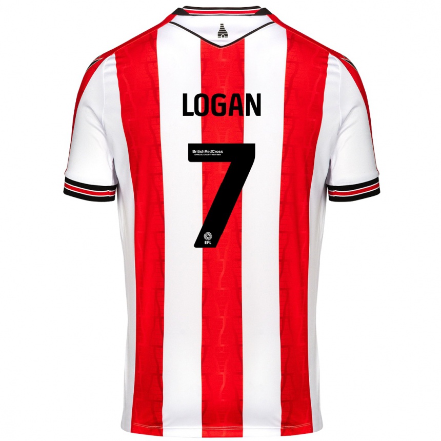 Men Football Heidi Logan #7 Red White Home Jersey 2024/25 T-Shirt Za