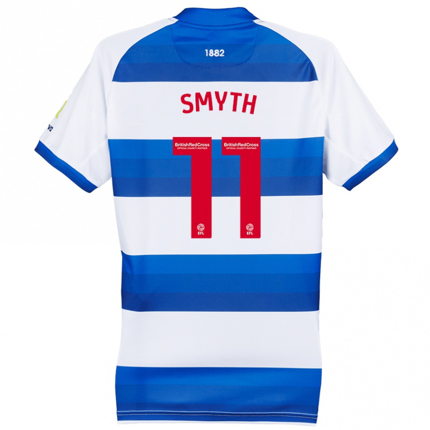 Men Football Paul Smyth #11 White Blue Home Jersey 2024/25 T-Shirt Za