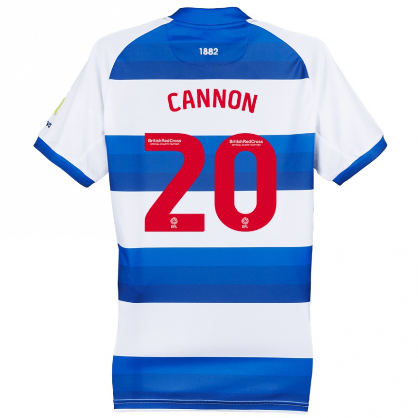 Men Football Reggie Cannon #20 White Blue Home Jersey 2024/25 T-Shirt Za