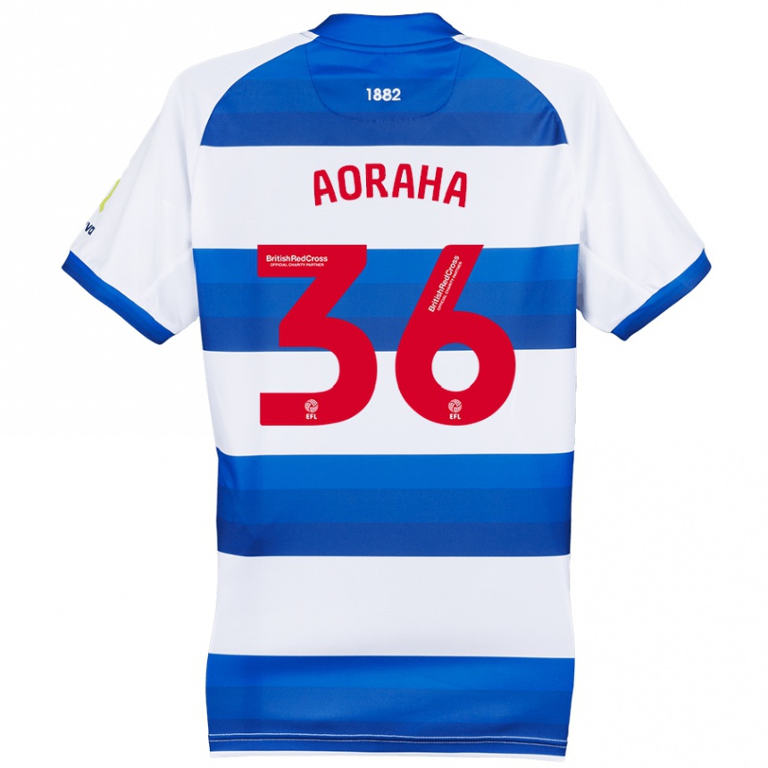 Men Football Alexander Aoraha #36 White Blue Home Jersey 2024/25 T-Shirt Za