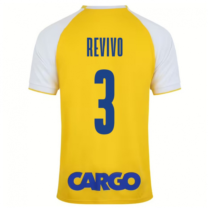 Men Football Roy Revivo #3 Yellow White Home Jersey 2024/25 T-Shirt Za