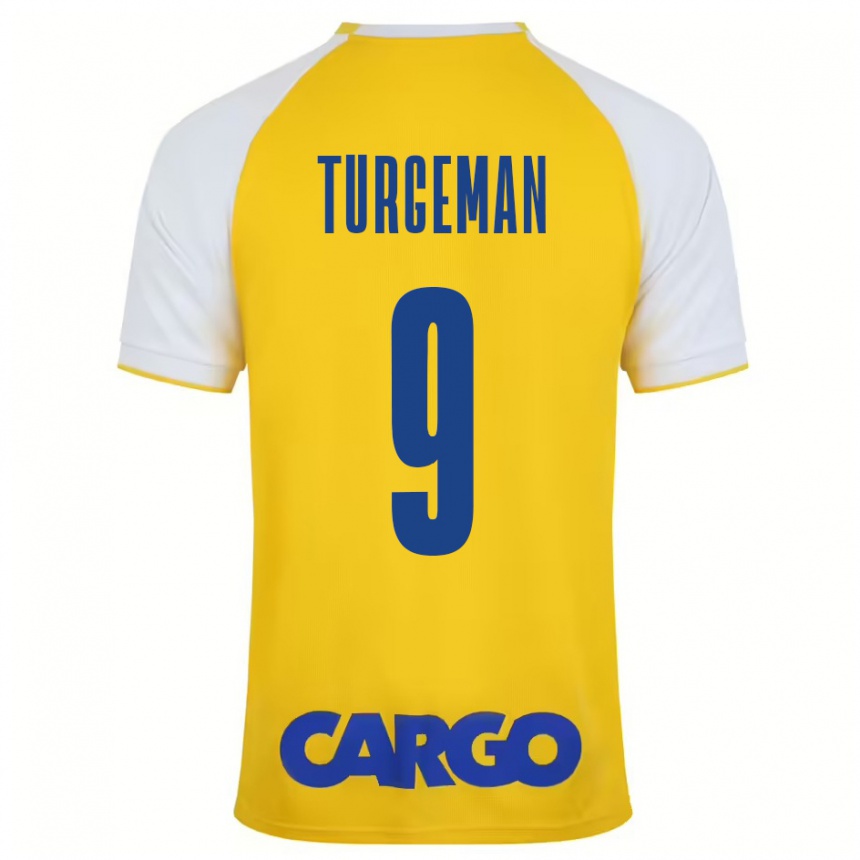 Men Football Dor Turgeman #9 Yellow White Home Jersey 2024/25 T-Shirt Za