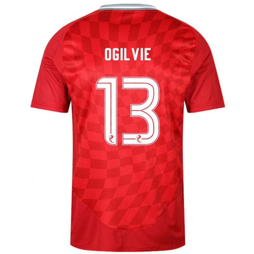 Men Football Francesca Ogilvie #13 Red Home Jersey 2024/25 T-Shirt Za