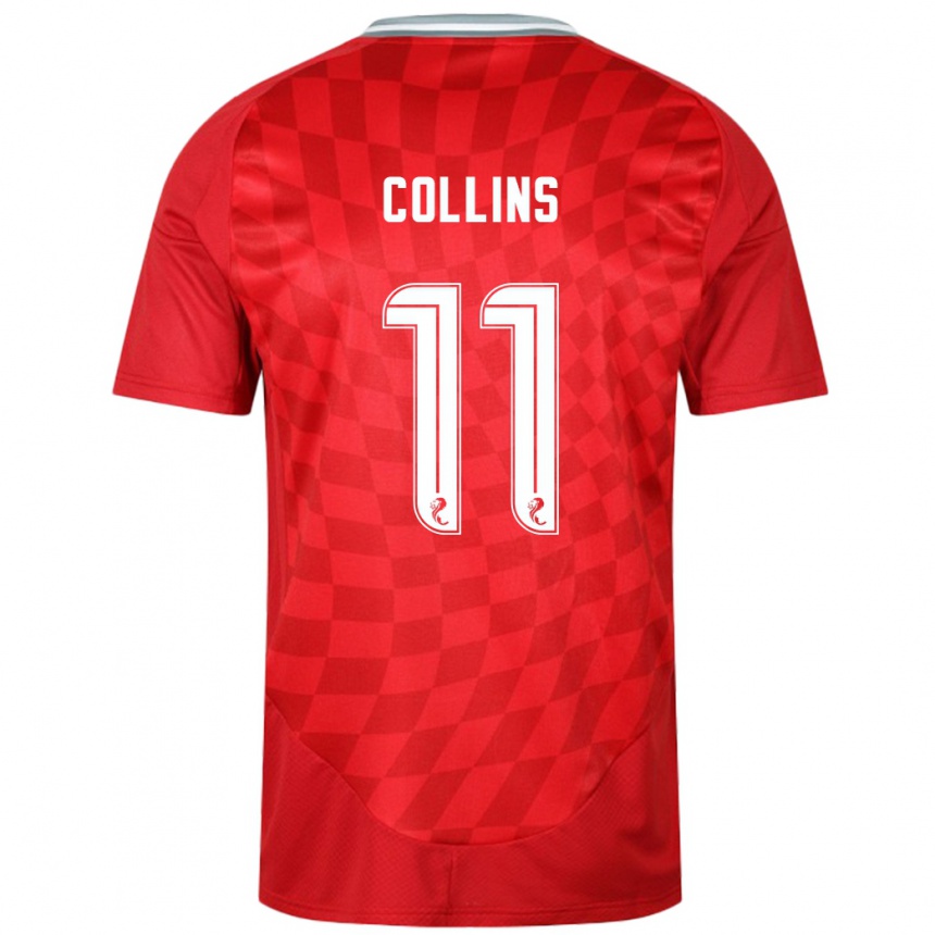 Men Football Bailley Collins #11 Red Home Jersey 2024/25 T-Shirt Za