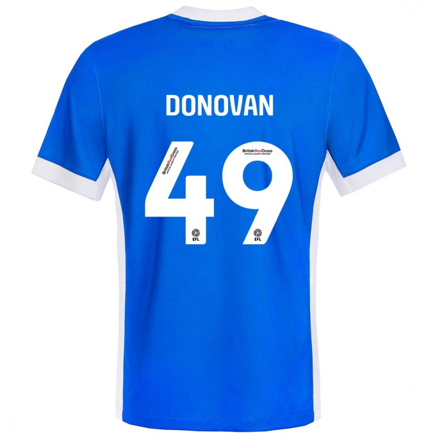 Men Football Romelle Donovan #49 Blue White Home Jersey 2024/25 T-Shirt Za