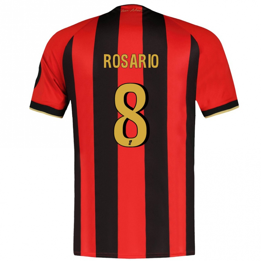 Men Football Pablo Rosario #8 Red Black Home Jersey 2024/25 T-Shirt Za