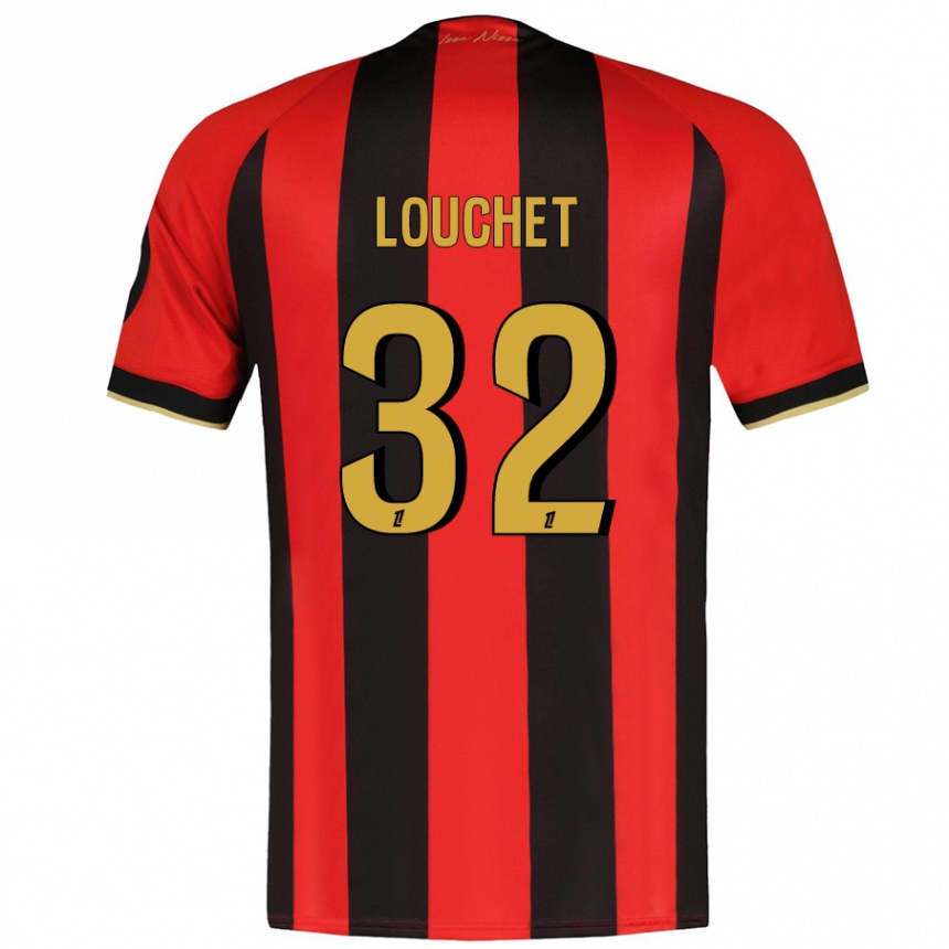 Men Football Tom Louchet #32 Red Black Home Jersey 2024/25 T-Shirt Za