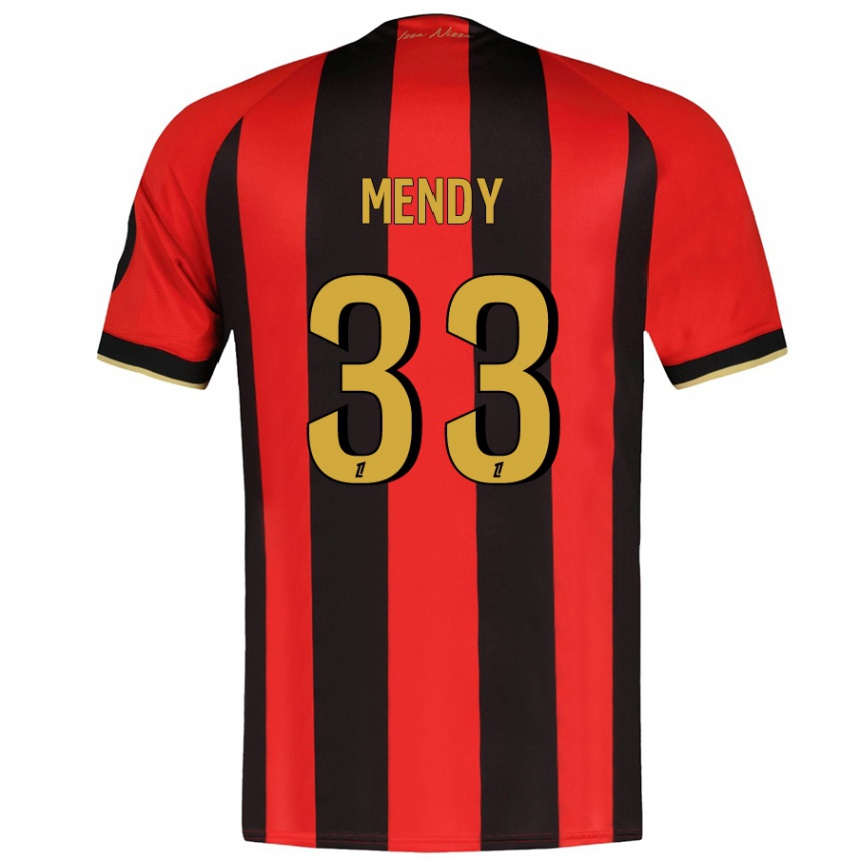 Men Football Antoine Mendy #33 Red Black Home Jersey 2024/25 T-Shirt Za