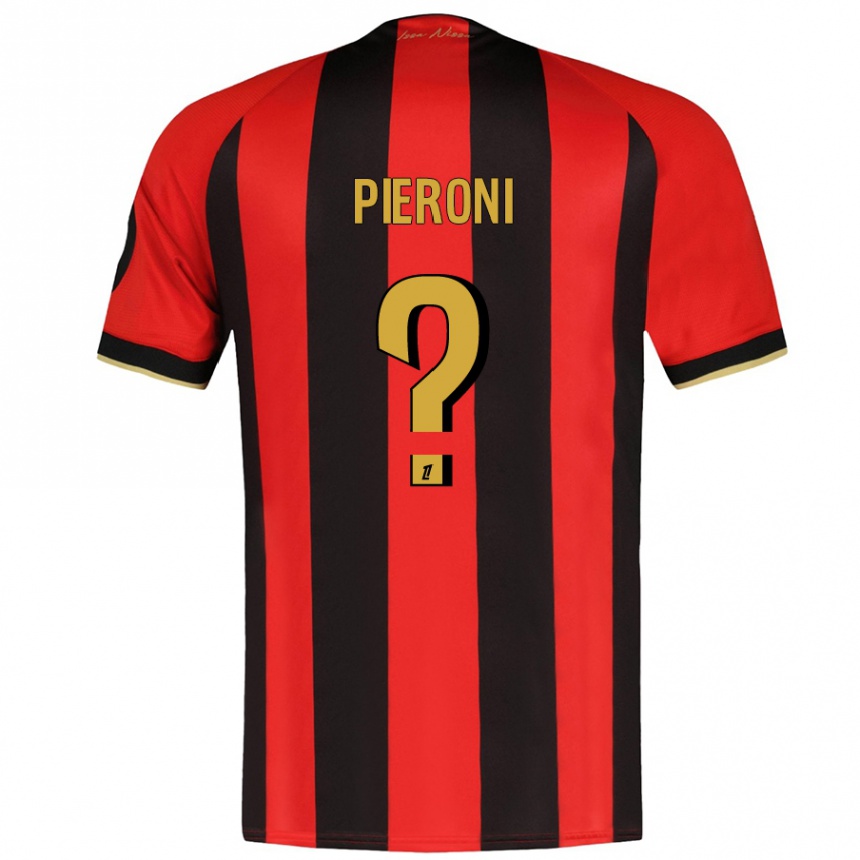 Men Football Dorian Pieroni #0 Red Black Home Jersey 2024/25 T-Shirt Za