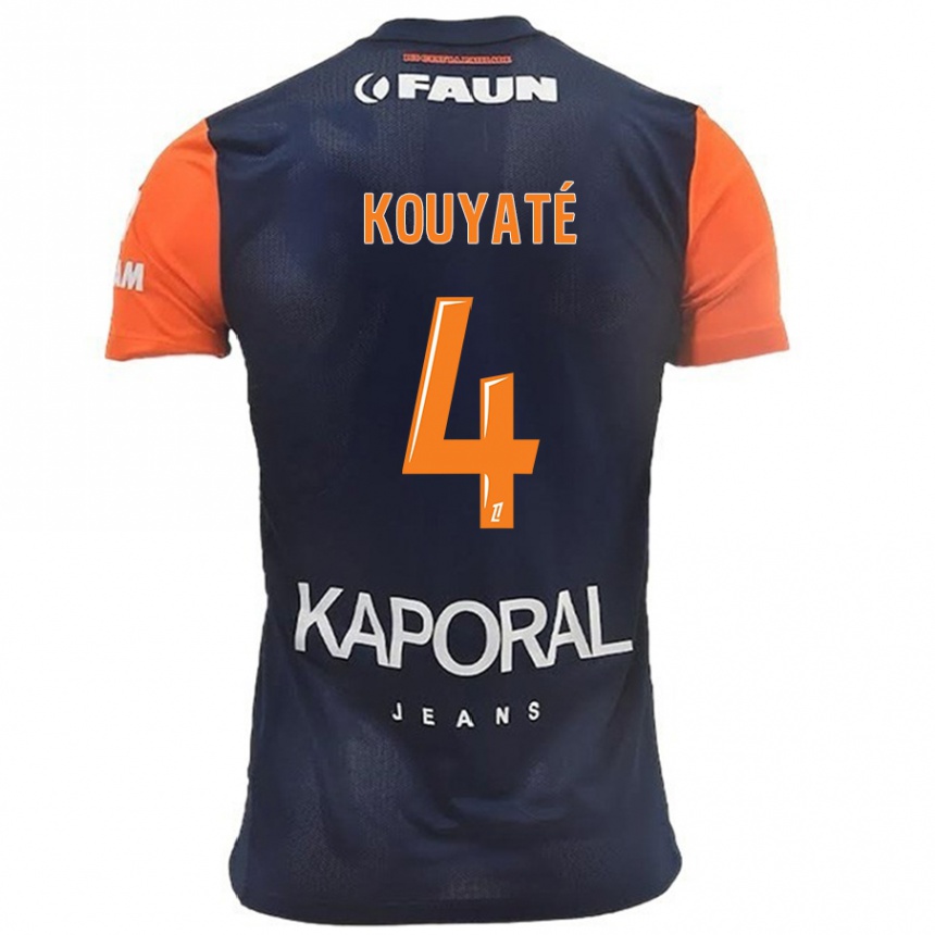 Men Football Kiki Kouyaté #4 Navy Blue Orange Home Jersey 2024/25 T-Shirt Za