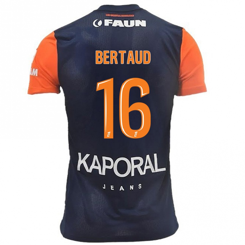 Men Football Dimitry Bertaud #16 Navy Blue Orange Home Jersey 2024/25 T-Shirt Za