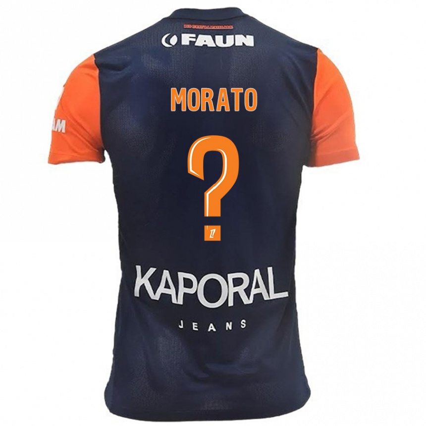 Men Football Pablo Morato #0 Navy Blue Orange Home Jersey 2024/25 T-Shirt Za