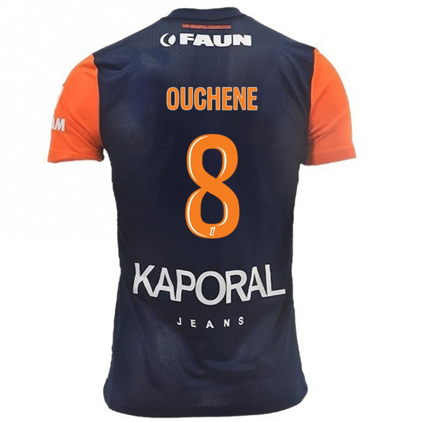 Men Football Sonia Ouchène #8 Navy Blue Orange Home Jersey 2024/25 T-Shirt Za