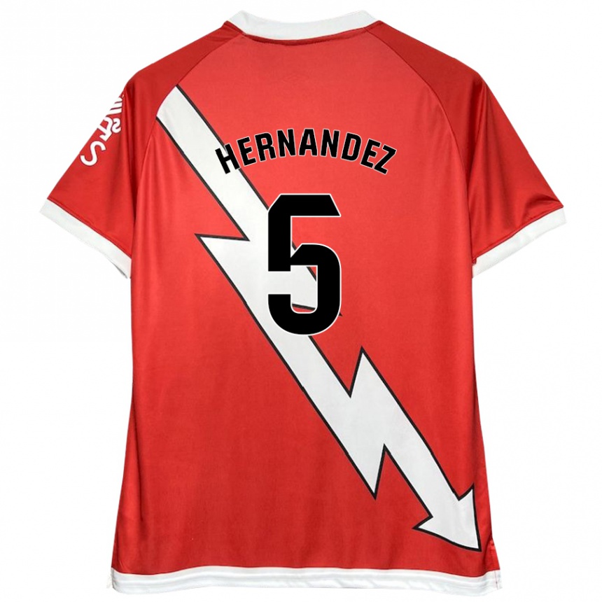 Men Football Aridane Hernández #5 White Red Home Jersey 2024/25 T-Shirt Za