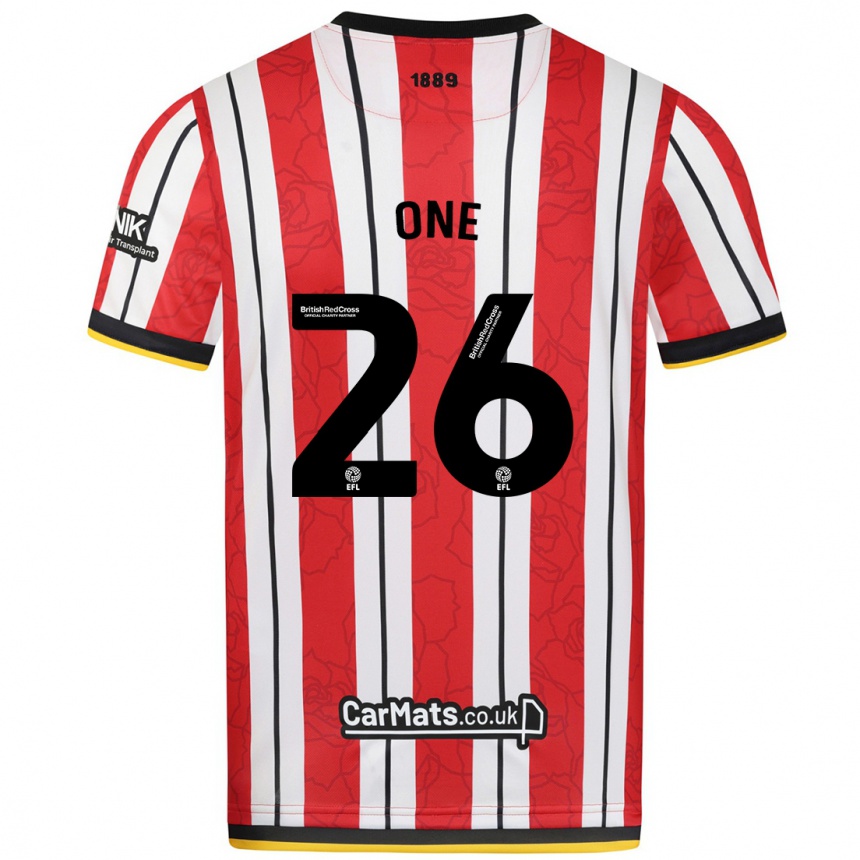 Men Football Ryan Oné #26 Red White Stripes Home Jersey 2024/25 T-Shirt Za