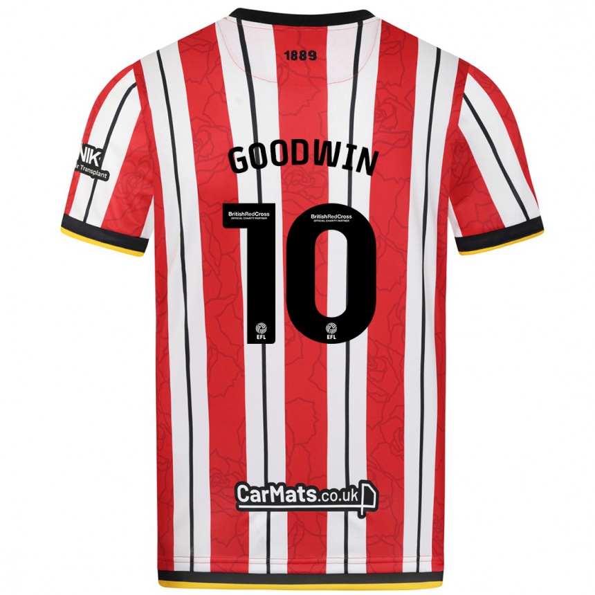 Men Football Isobel Goodwin #10 Red White Stripes Home Jersey 2024/25 T-Shirt Za