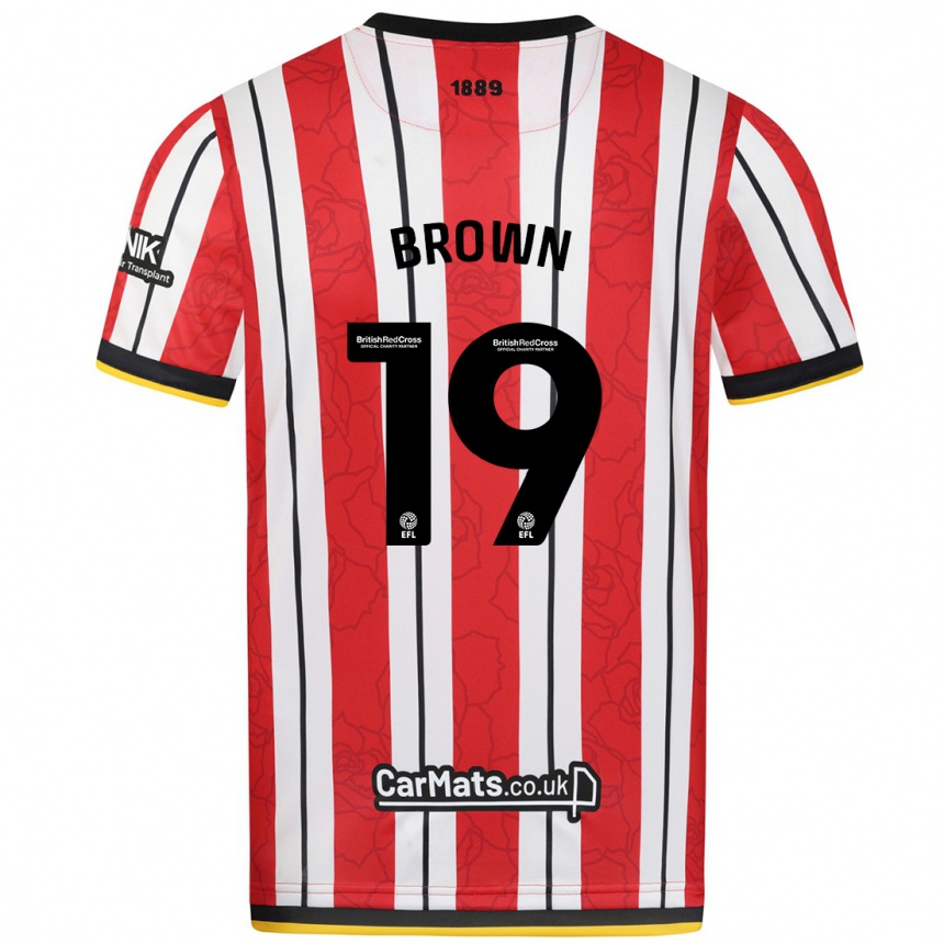 Men Football Alanta Brown #19 Red White Stripes Home Jersey 2024/25 T-Shirt Za