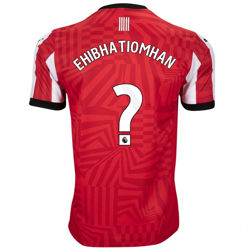 Men Football Princewill Ehibhatiomhan #0 Red White Home Jersey 2024/25 T-Shirt Za