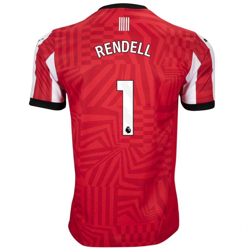 Men Football Kayla Rendell #1 Red White Home Jersey 2024/25 T-Shirt Za