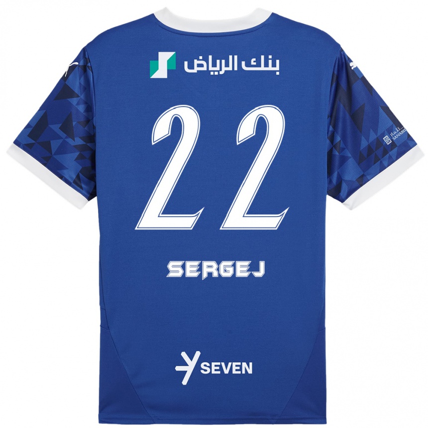 Men Football Sergej Milinkovic-Savic #22 Dark Blue White Home Jersey 2024/25 T-Shirt Za