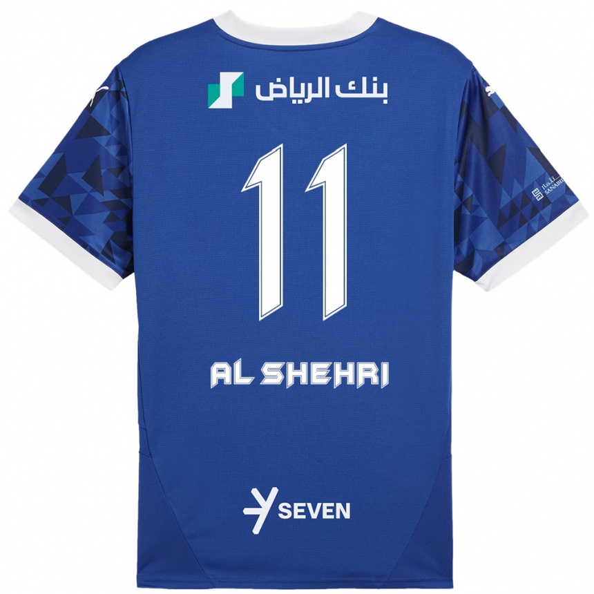 Men Football Saleh Al-Shehri #11 Dark Blue White Home Jersey 2024/25 T-Shirt Za