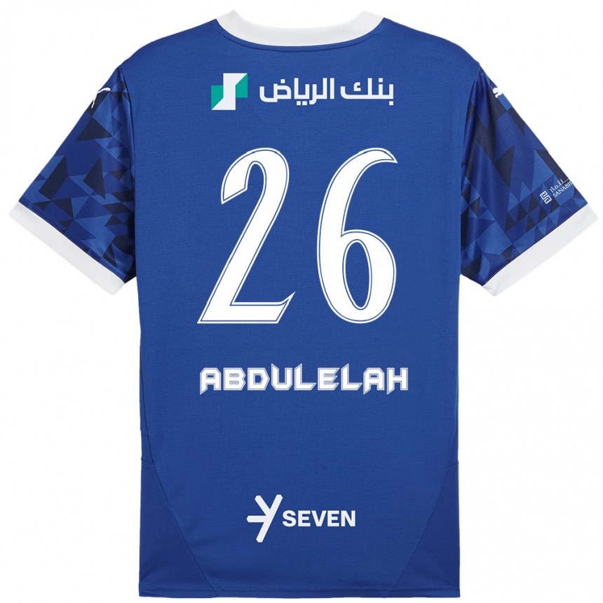 Men Football Abdulelah Al-Malki #26 Dark Blue White Home Jersey 2024/25 T-Shirt Za