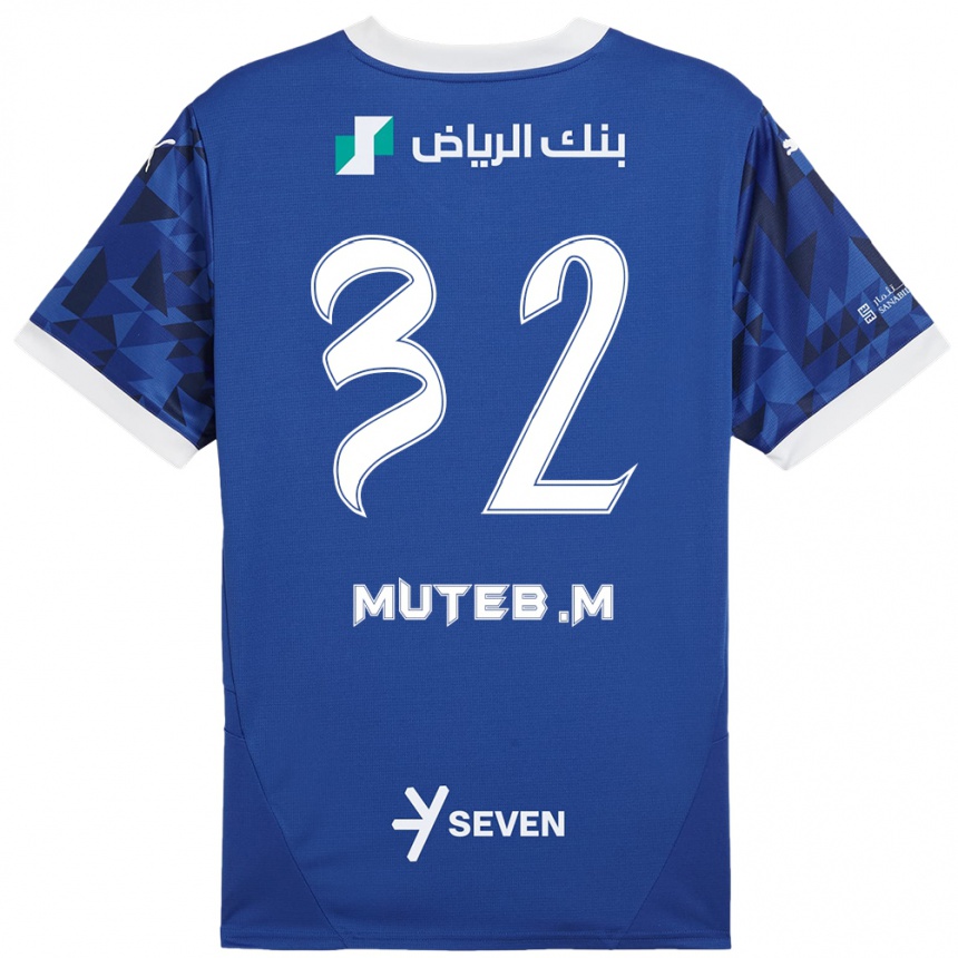 Men Football Muteb Al-Mufarrij #32 Dark Blue White Home Jersey 2024/25 T-Shirt Za