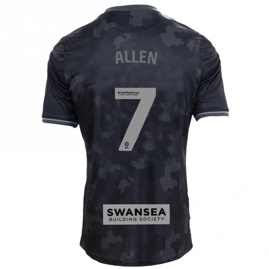 Men Football Joe Allen #7 Black Away Jersey 2024/25 T-Shirt Za