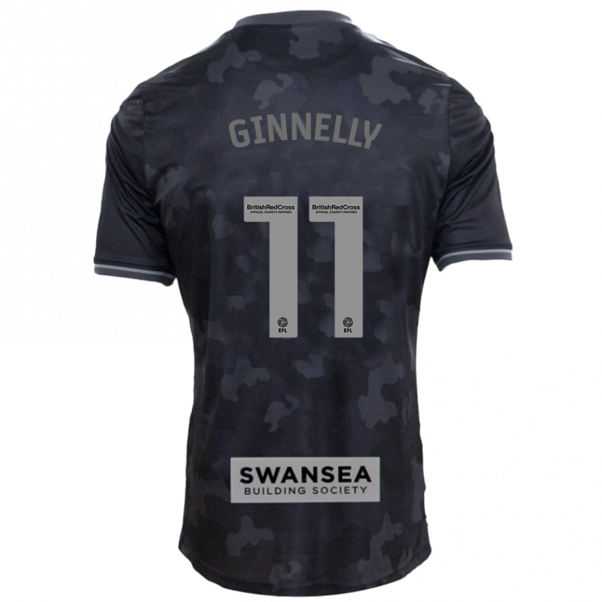 Men Football Josh Ginnelly #11 Black Away Jersey 2024/25 T-Shirt Za