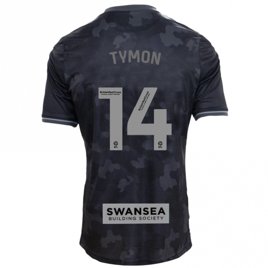 Men Football Josh Tymon #14 Black Away Jersey 2024/25 T-Shirt Za