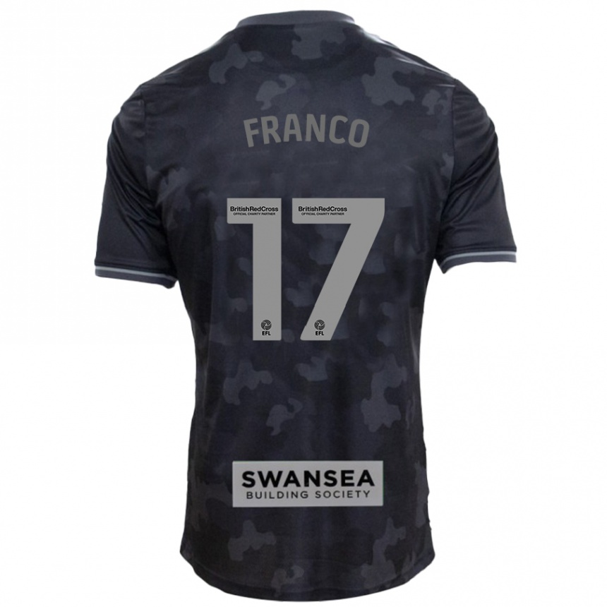 Men Football Gonçalo Franco #17 Black Away Jersey 2024/25 T-Shirt Za