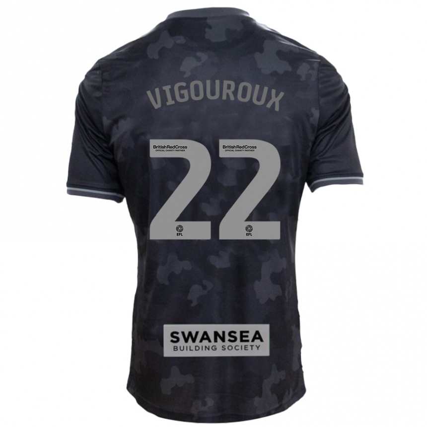 Men Football Lawrence Vigouroux #22 Black Away Jersey 2024/25 T-Shirt Za