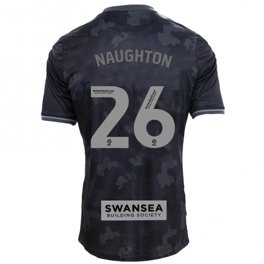 Men Football Kyle Naughton #26 Black Away Jersey 2024/25 T-Shirt Za