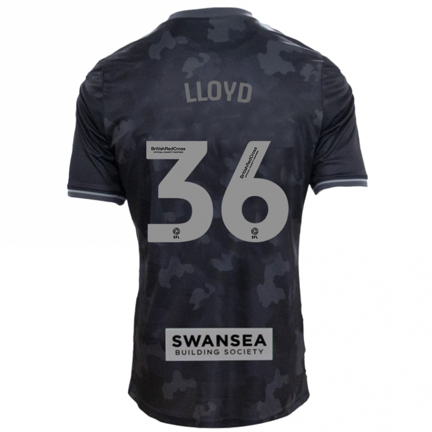 Men Football Ben Lloyd #36 Black Away Jersey 2024/25 T-Shirt Za