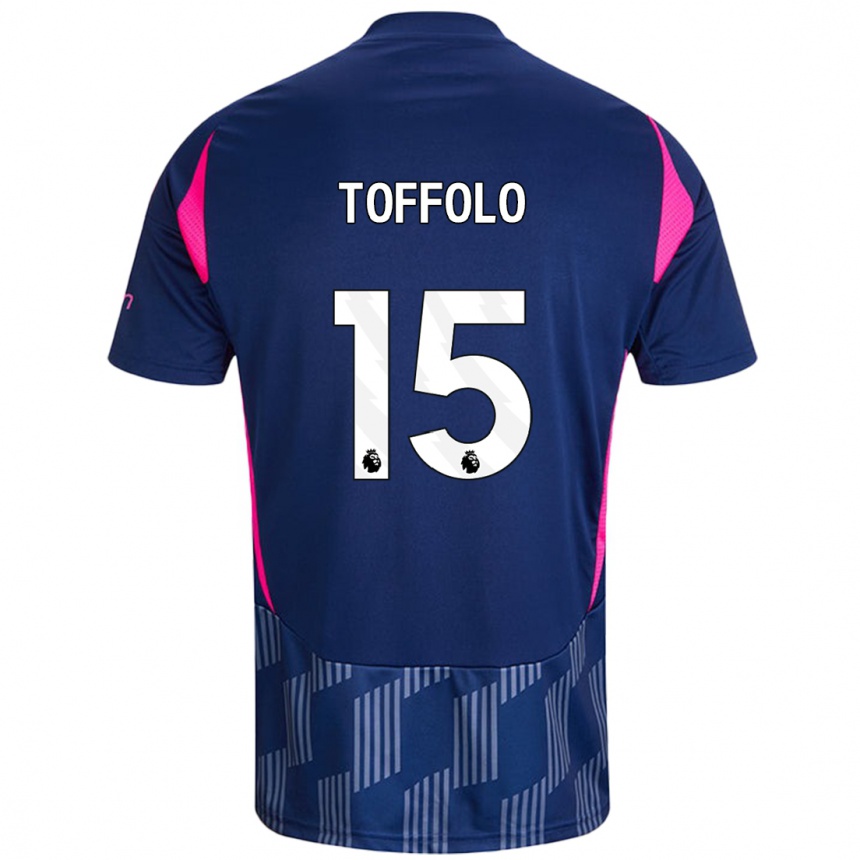 Men Football Harry Toffolo #15 Royal Blue Pink Away Jersey 2024/25 T-Shirt Za