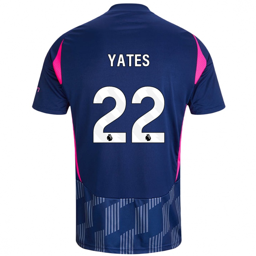 Men Football Ryan Yates #22 Royal Blue Pink Away Jersey 2024/25 T-Shirt Za