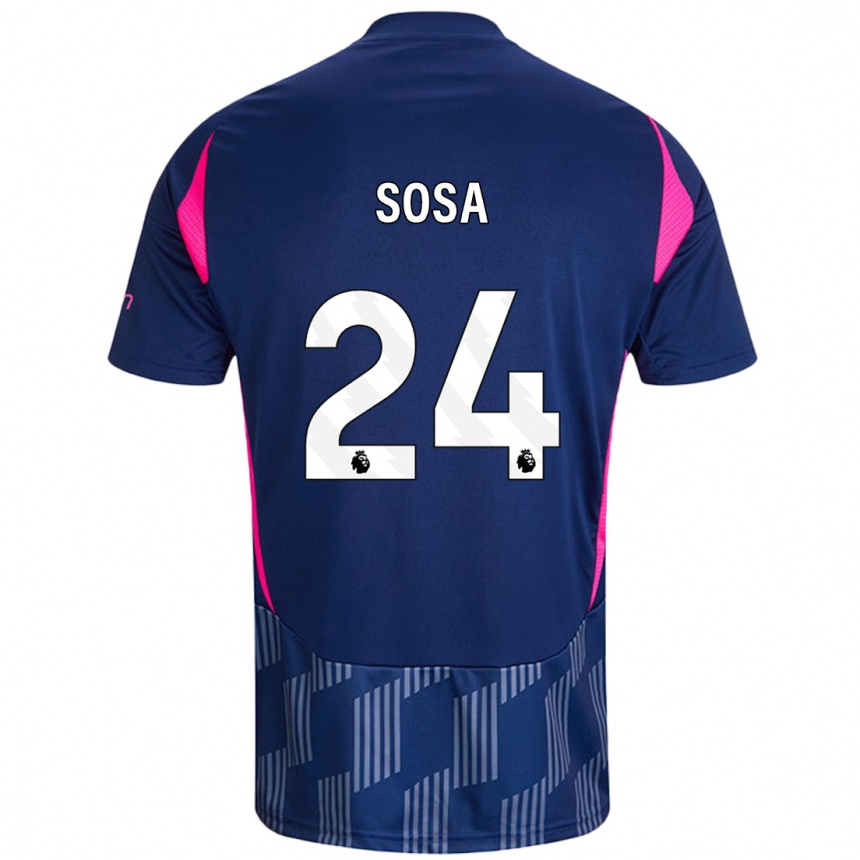 Men Football Ramón Sosa #24 Royal Blue Pink Away Jersey 2024/25 T-Shirt Za