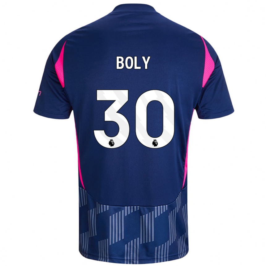 Men Football Willy Boly #30 Royal Blue Pink Away Jersey 2024/25 T-Shirt Za