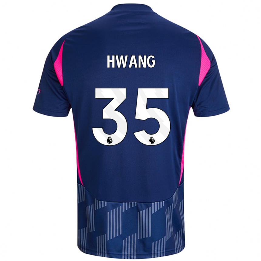 Men Football Ui-Jo Hwang #35 Royal Blue Pink Away Jersey 2024/25 T-Shirt Za