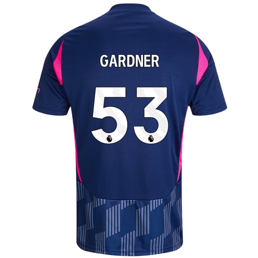 Men Football Joe Gardner #53 Royal Blue Pink Away Jersey 2024/25 T-Shirt Za