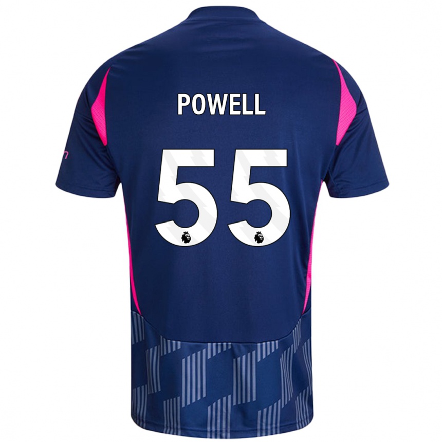 Men Football Josh Powell #55 Royal Blue Pink Away Jersey 2024/25 T-Shirt Za