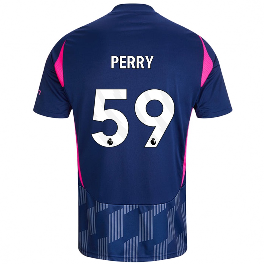 Men Football Ben Perry #59 Royal Blue Pink Away Jersey 2024/25 T-Shirt Za