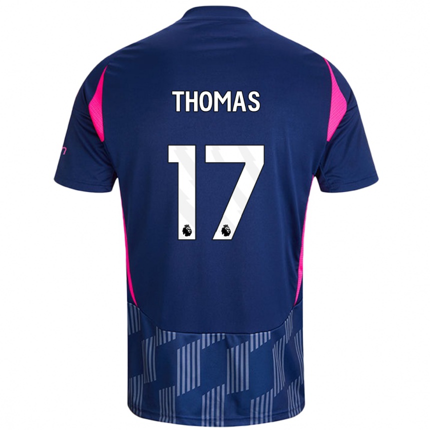 Men Football Freya Thomas #17 Royal Blue Pink Away Jersey 2024/25 T-Shirt Za