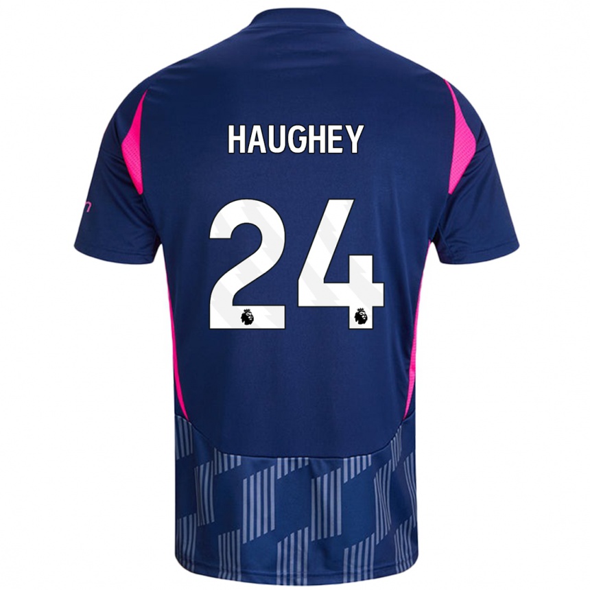 Men Football Ella Haughey #24 Royal Blue Pink Away Jersey 2024/25 T-Shirt Za