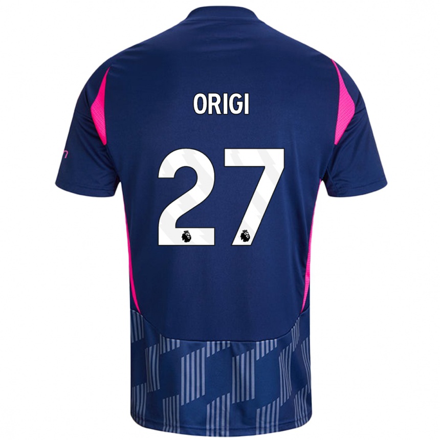 Men Football Divock Origi #27 Royal Blue Pink Away Jersey 2024/25 T-Shirt Za