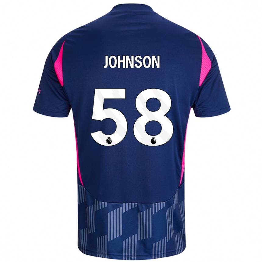 Men Football Pharrell Johnson #58 Royal Blue Pink Away Jersey 2024/25 T-Shirt Za