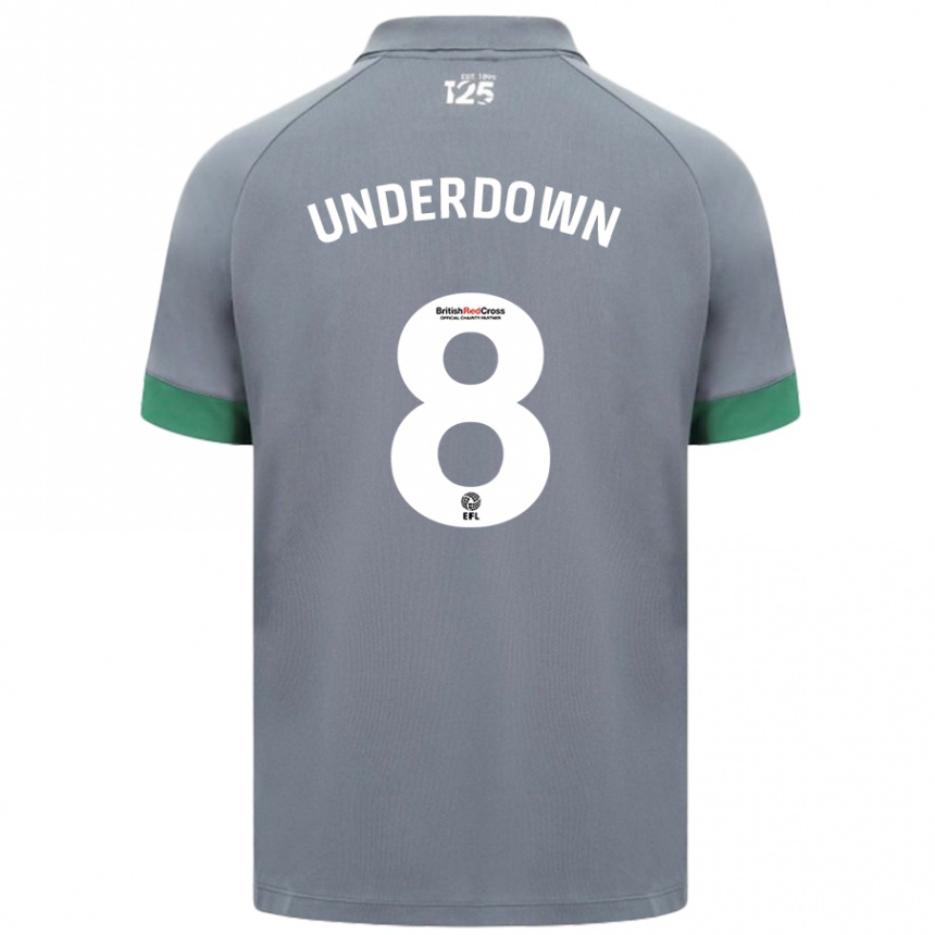 Men Football Kanisha Underdown #8 Dark Gray Away Jersey 2024/25 T-Shirt Za