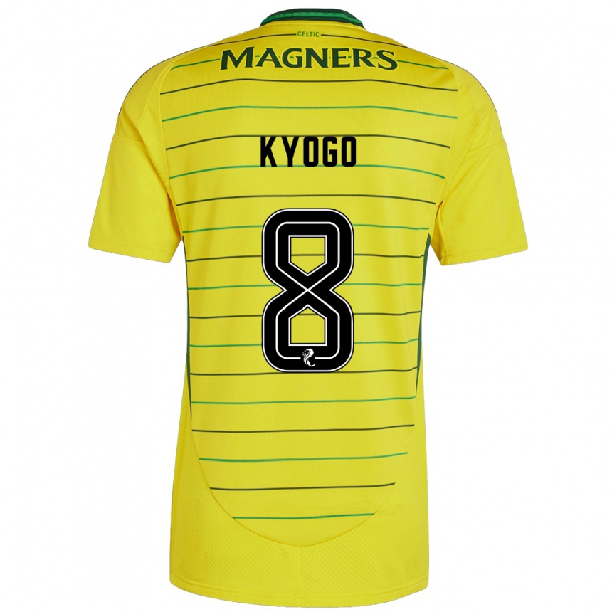 Men Football Kyogo Furuhashi #8 Yellow Away Jersey 2024/25 T-Shirt Za